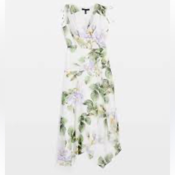 NEW WHBM Floral Sleeveless Ruched midi Dress size 10 - Picture 14 of 14
